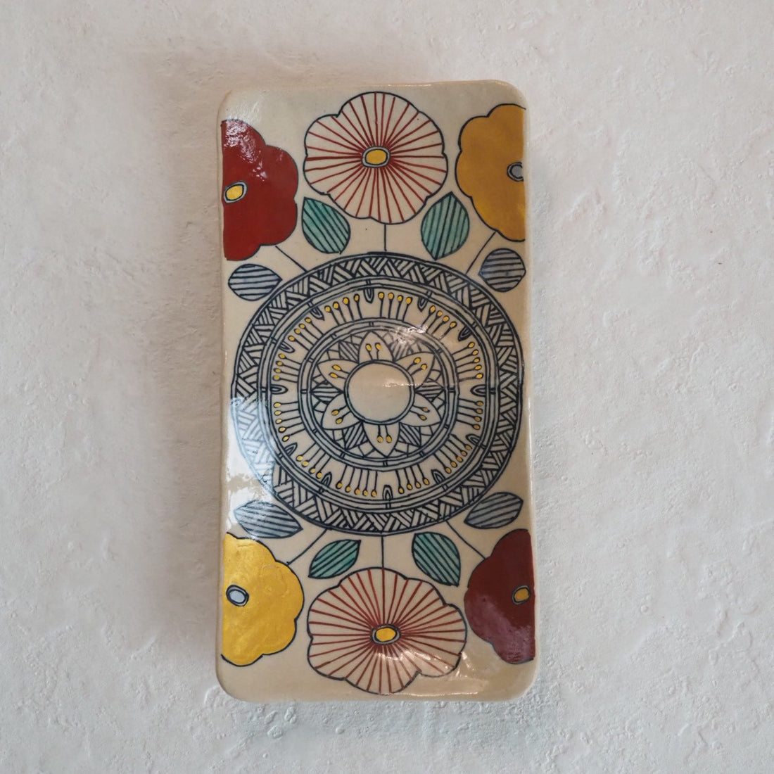 作家　加藤喜道　二彩皿　大　H