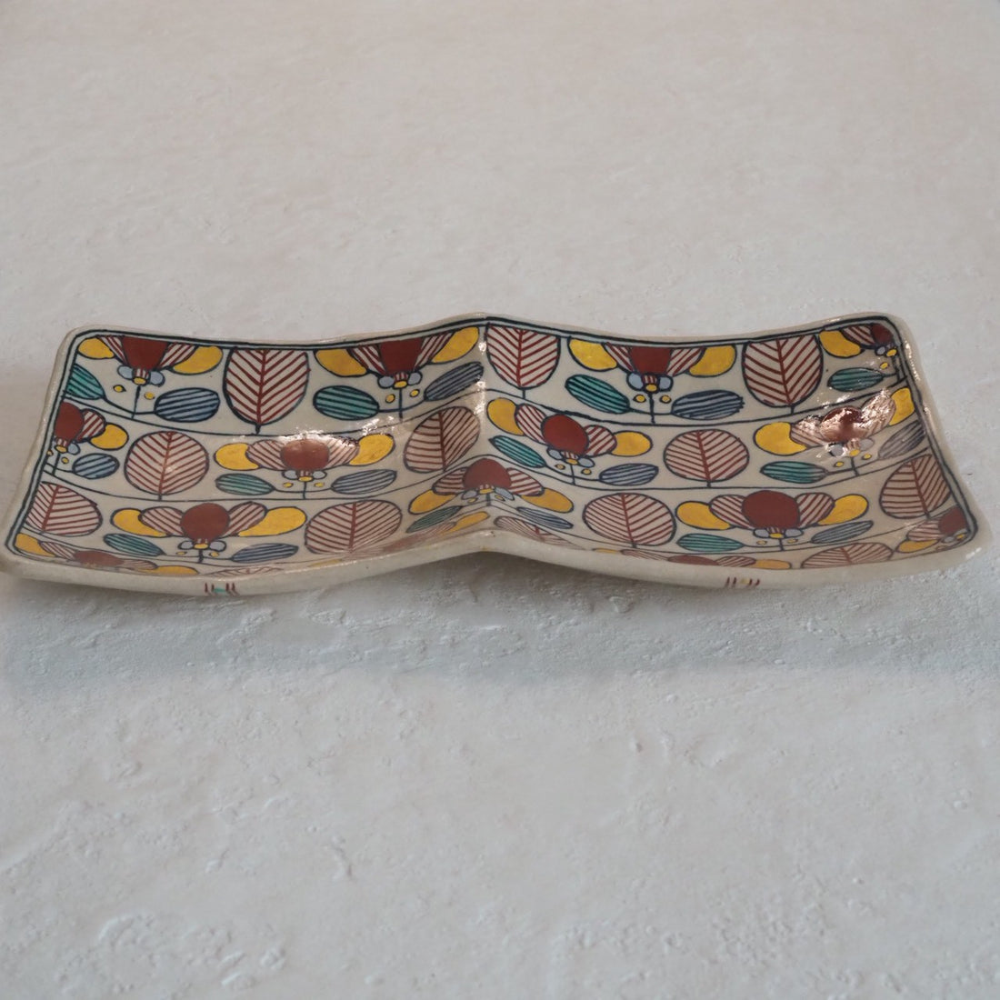 作家　加藤喜道　二彩皿　大　I