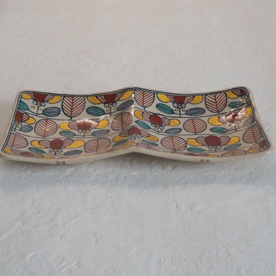 作家　加藤喜道　二彩皿　大　I