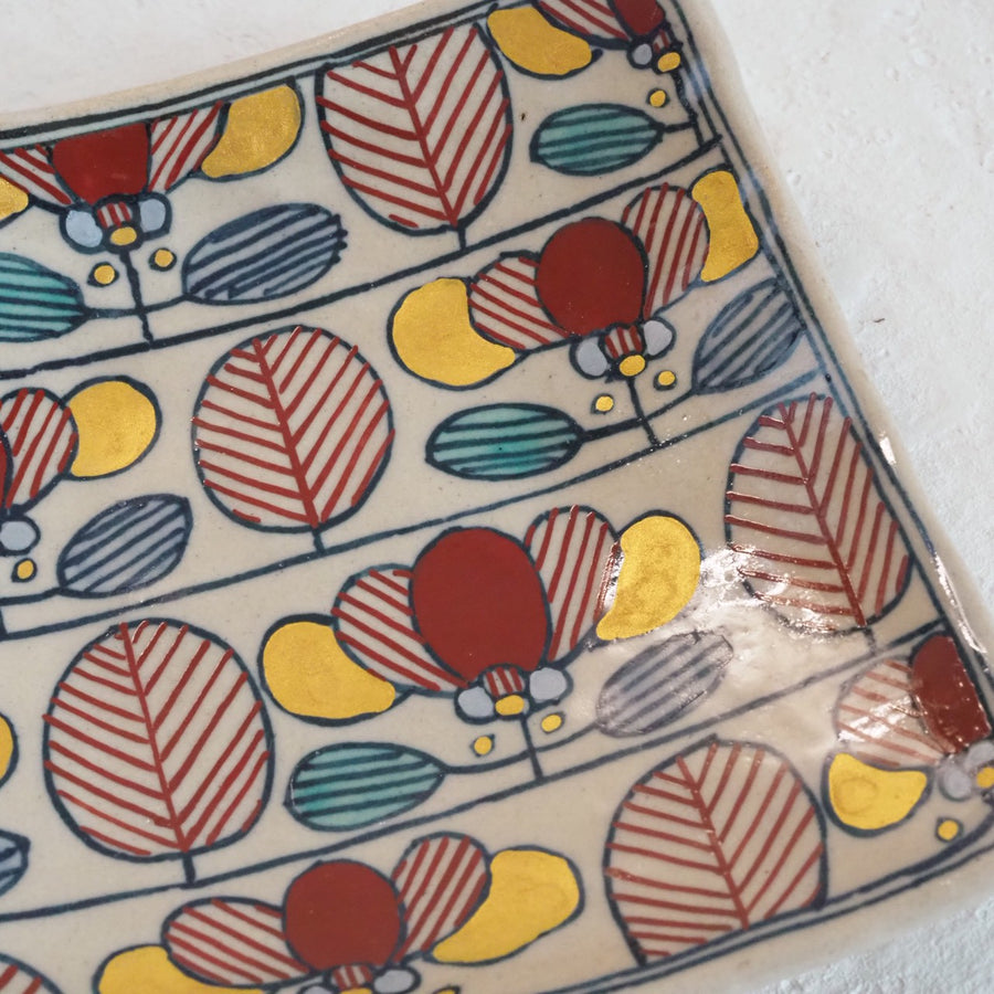 作家　加藤喜道　二彩皿　大　I