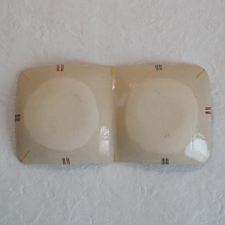 作家　加藤喜道　二彩皿　大　J