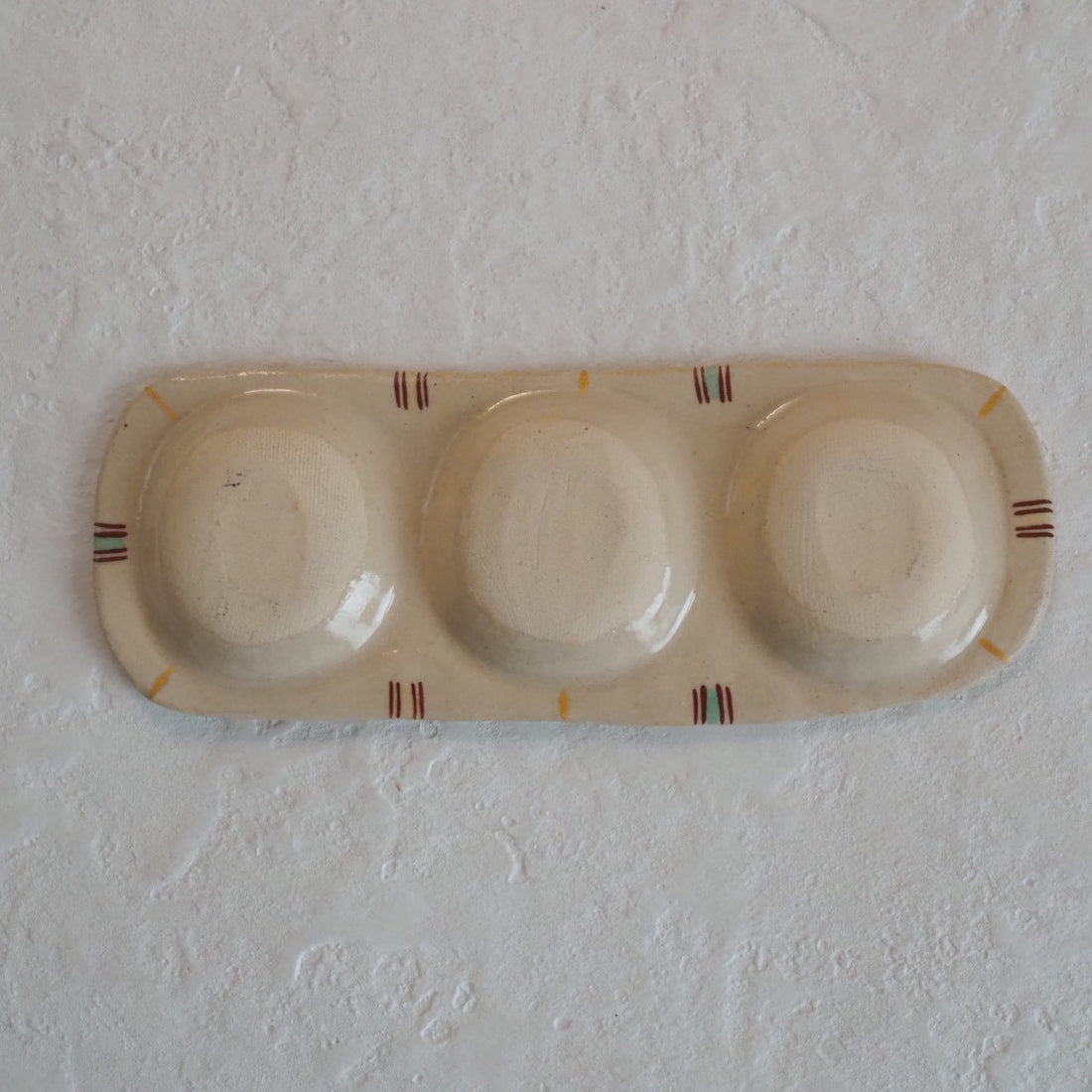 作家　加藤喜道　三彩皿　小　A