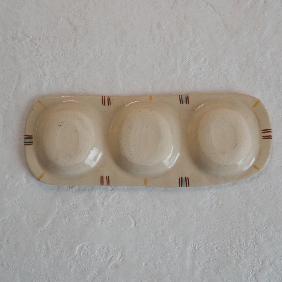 作家　加藤喜道　三彩皿　小　A