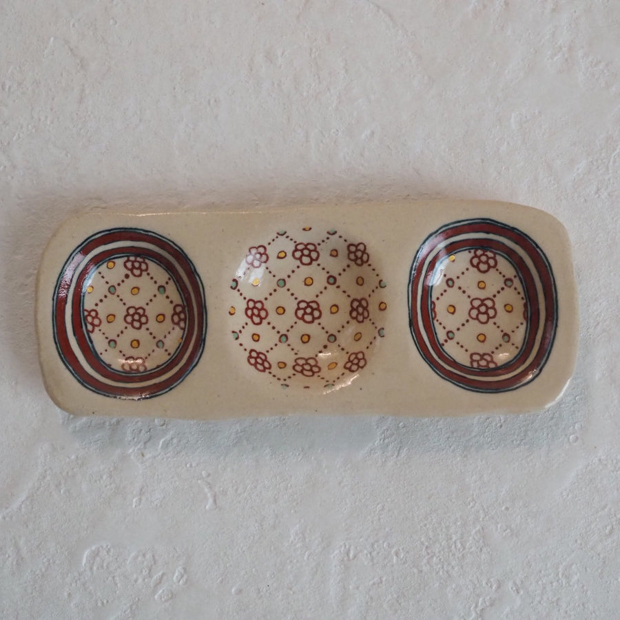 作家　加藤喜道　三彩皿　小　B