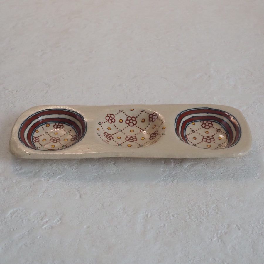 作家　加藤喜道　三彩皿　小　B