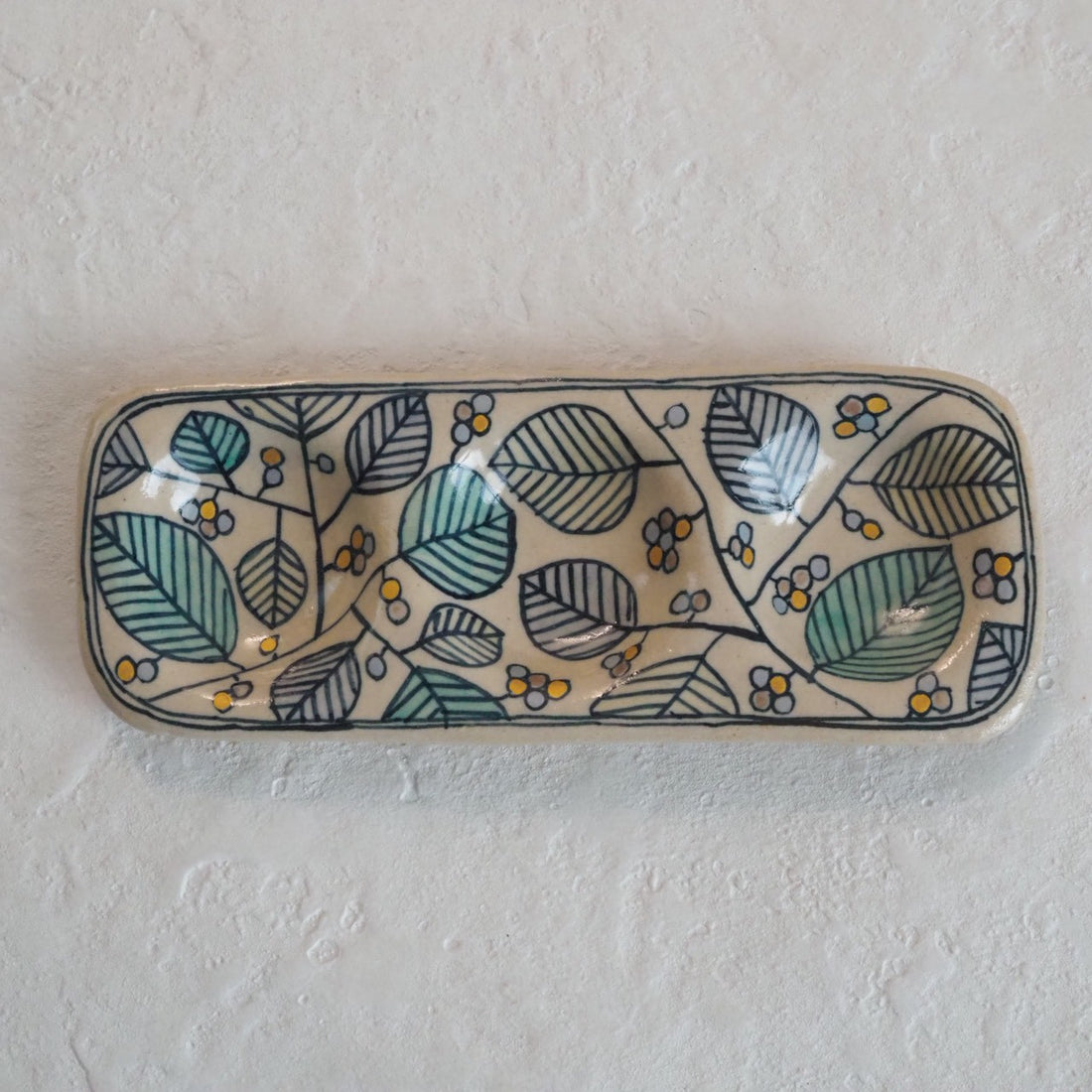 作家　加藤喜道　三彩皿　小　C