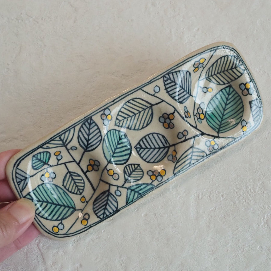 作家　加藤喜道　三彩皿　小　C