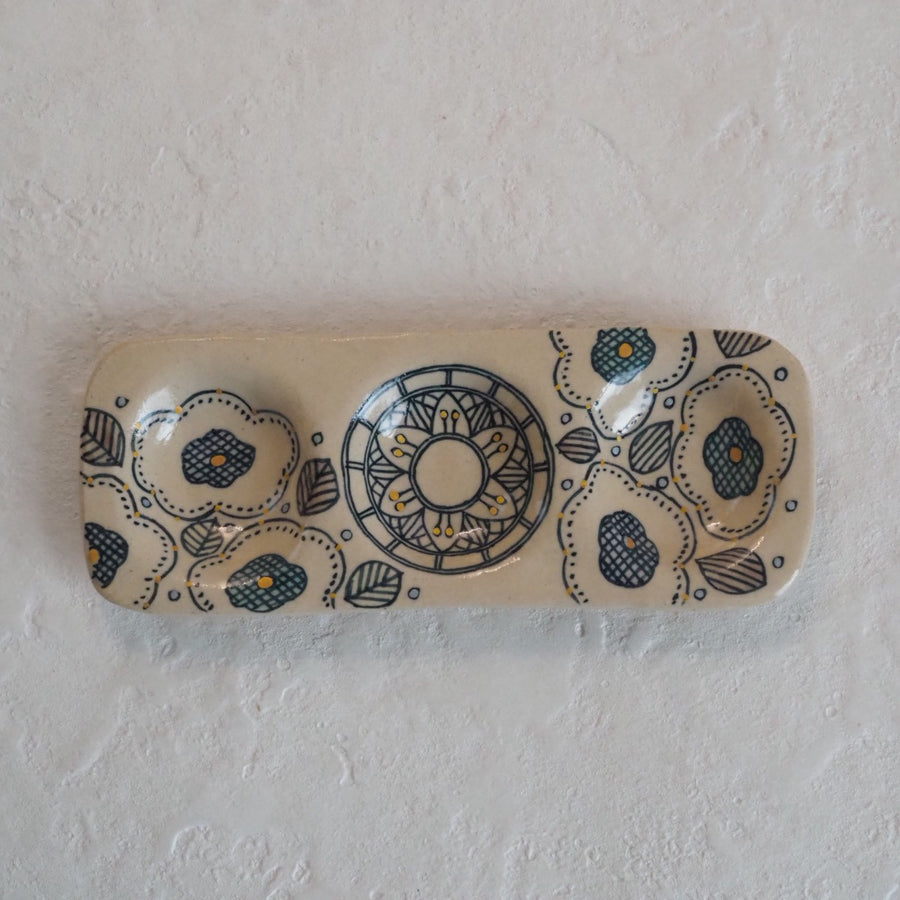 作家　加藤喜道　三彩皿　小　D