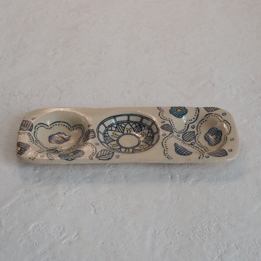 作家　加藤喜道　三彩皿　小　D