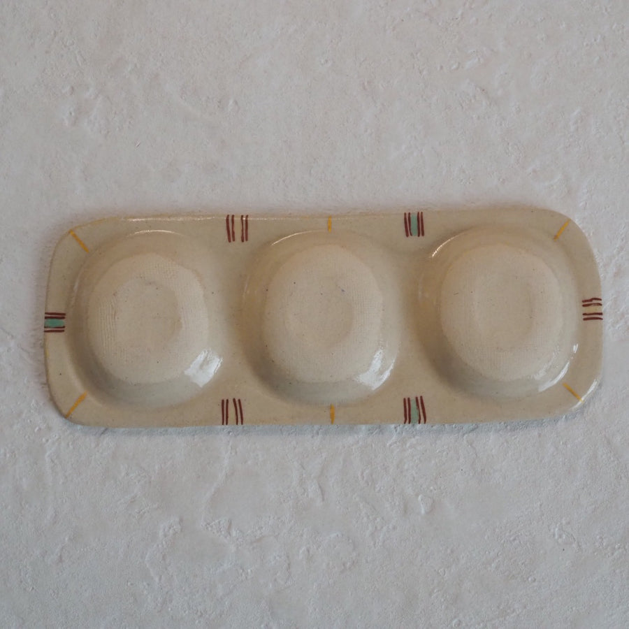 作家　加藤喜道　三彩皿　小　D