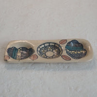 作家　加藤喜道　三彩皿　小　E