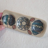 作家　加藤喜道　三彩皿　小　E