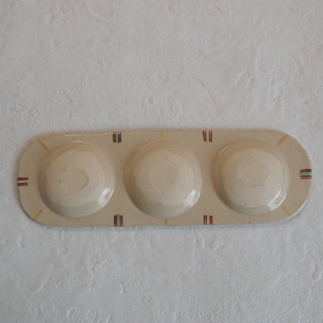 作家　加藤喜道　三彩皿　大　F