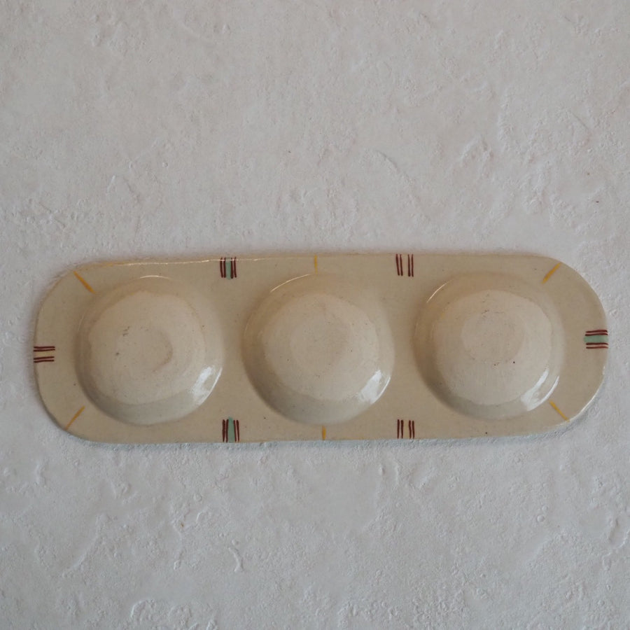 作家　加藤喜道　三彩皿　大　F