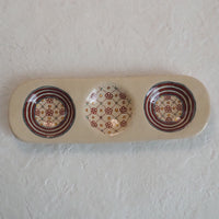 作家　加藤喜道　三彩皿　大　G