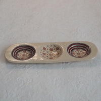 作家　加藤喜道　三彩皿　大　G