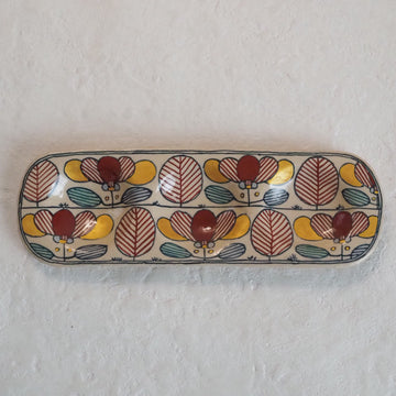 作家　加藤喜道　三彩皿　大　H