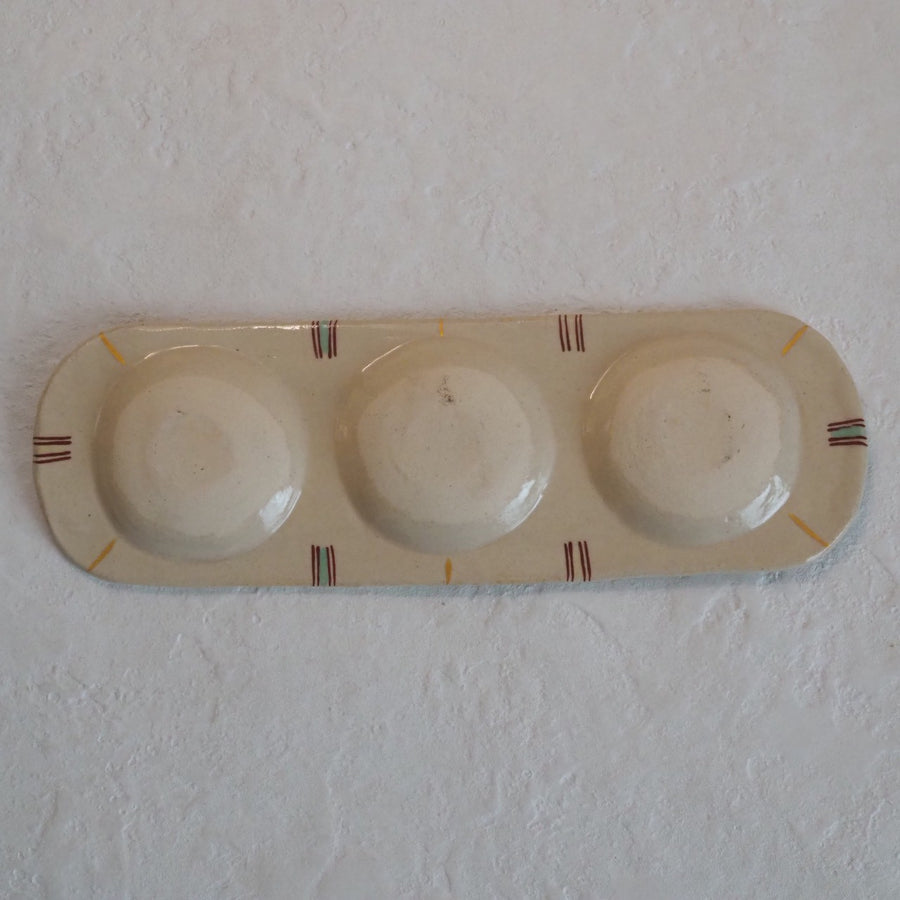 作家　加藤喜道　三彩皿　大　H