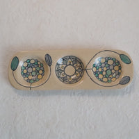 作家　加藤喜道　三彩皿　大　I