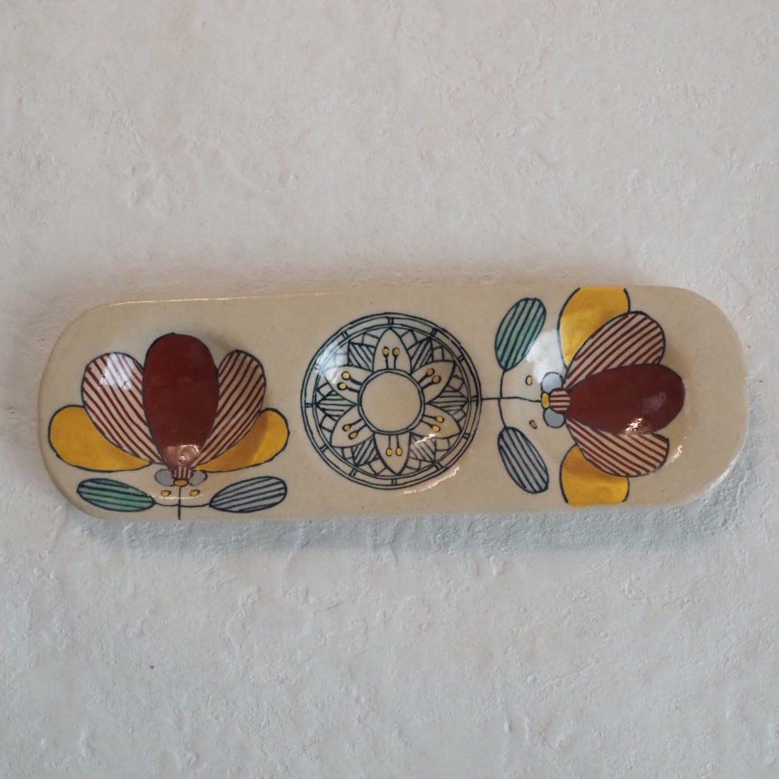 作家　加藤喜道　三彩皿　大　J 作家　加藤喜道 陶磁器作家もの