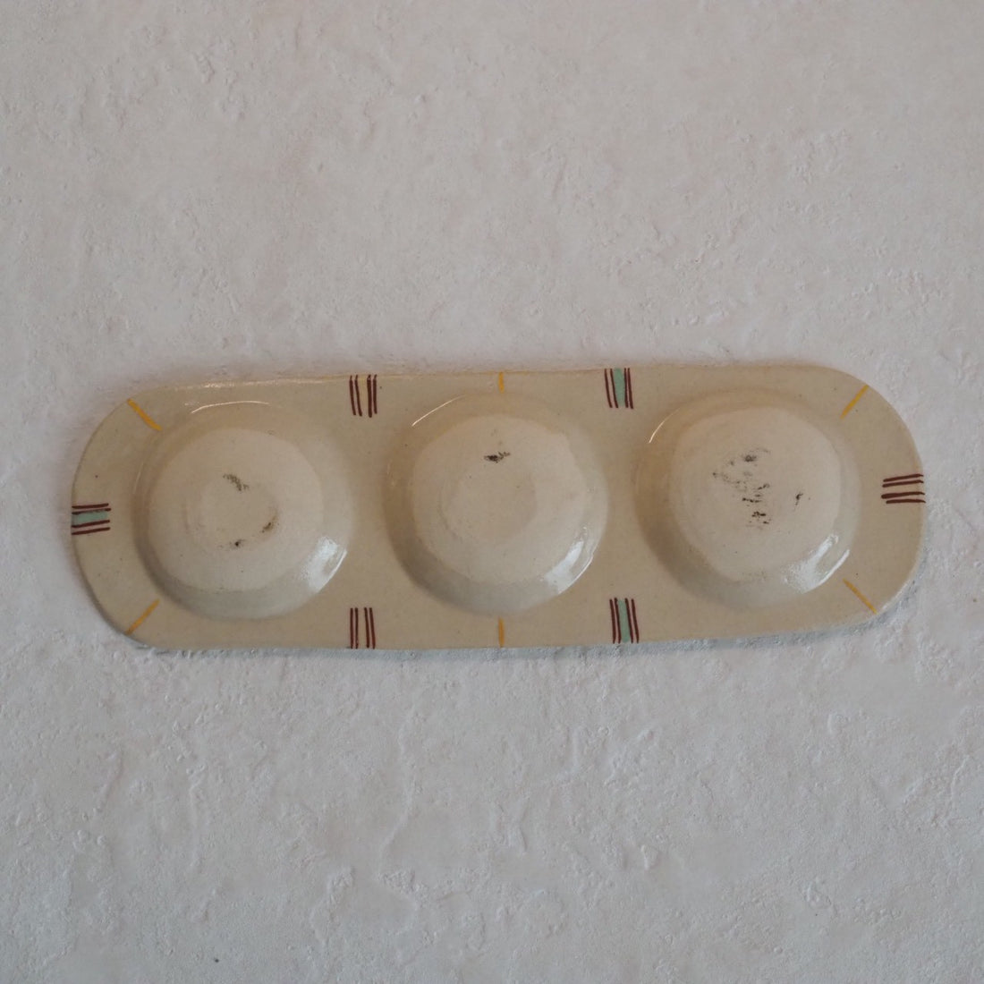 作家　加藤喜道　三彩皿　大　J 作家　加藤喜道 陶磁器作家もの