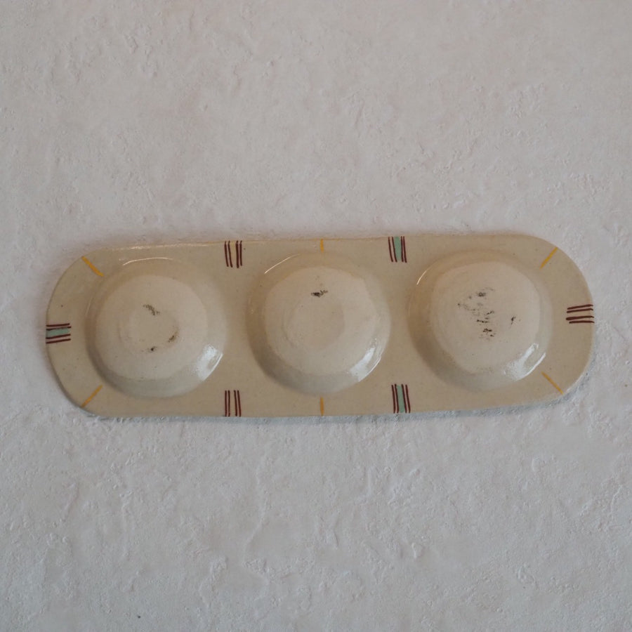 作家　加藤喜道　三彩皿　大　J 作家　加藤喜道 陶磁器作家もの