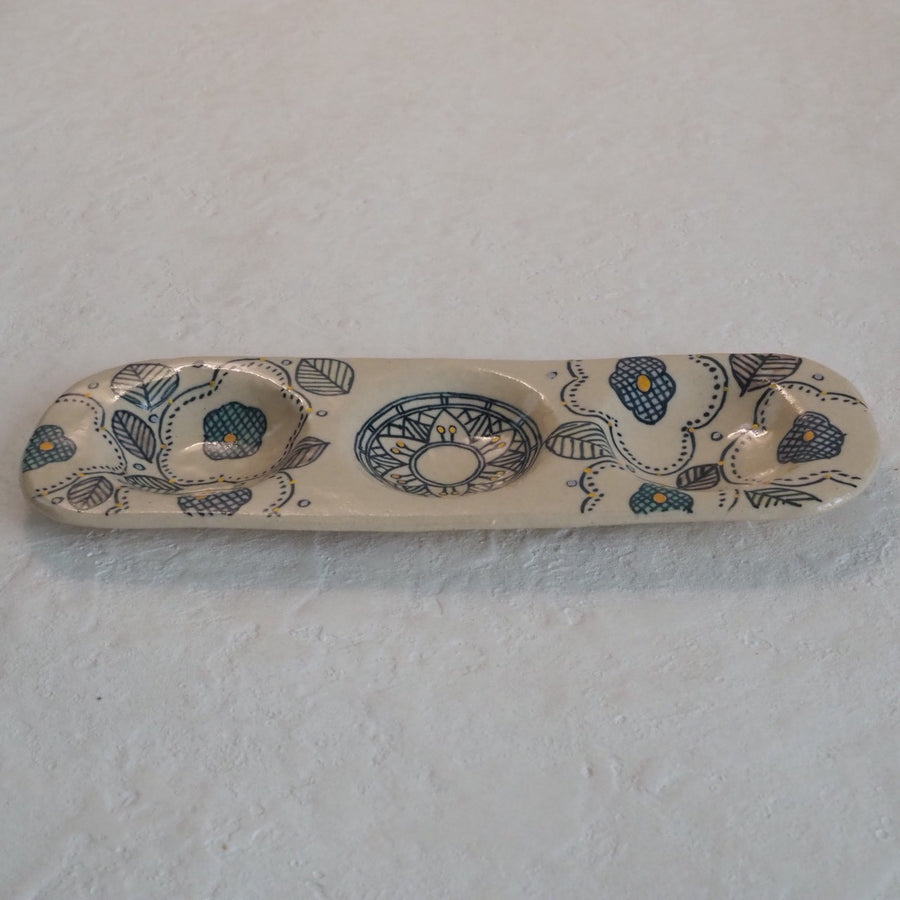 作家　加藤喜道　三彩皿　大　K