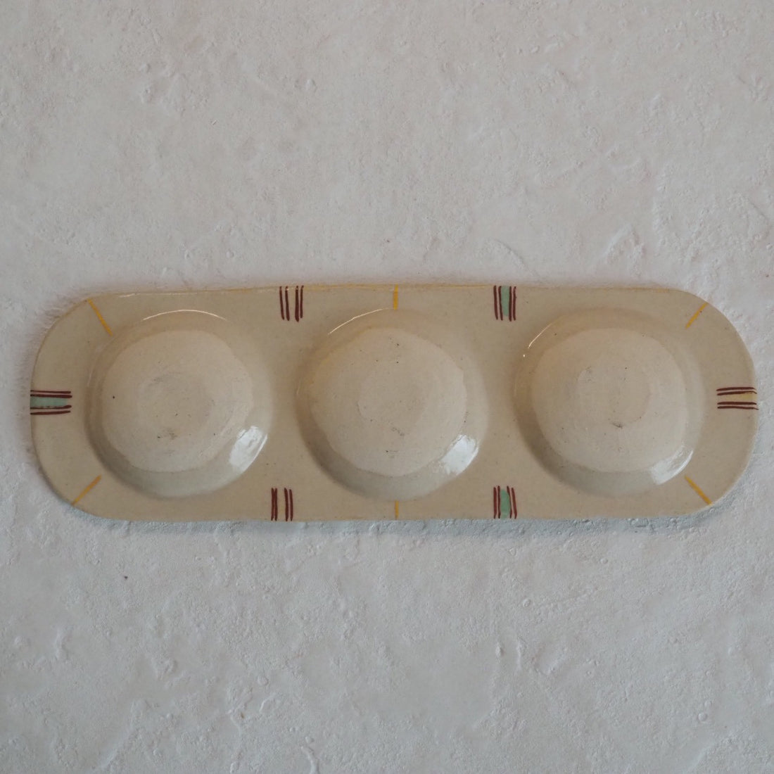 作家　加藤喜道　三彩皿　大　K