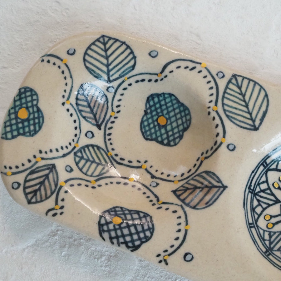 作家　加藤喜道　三彩皿　大　K