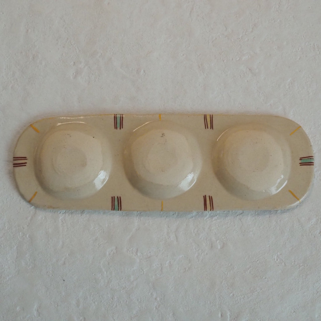 作家　加藤喜道　三彩皿　大　M