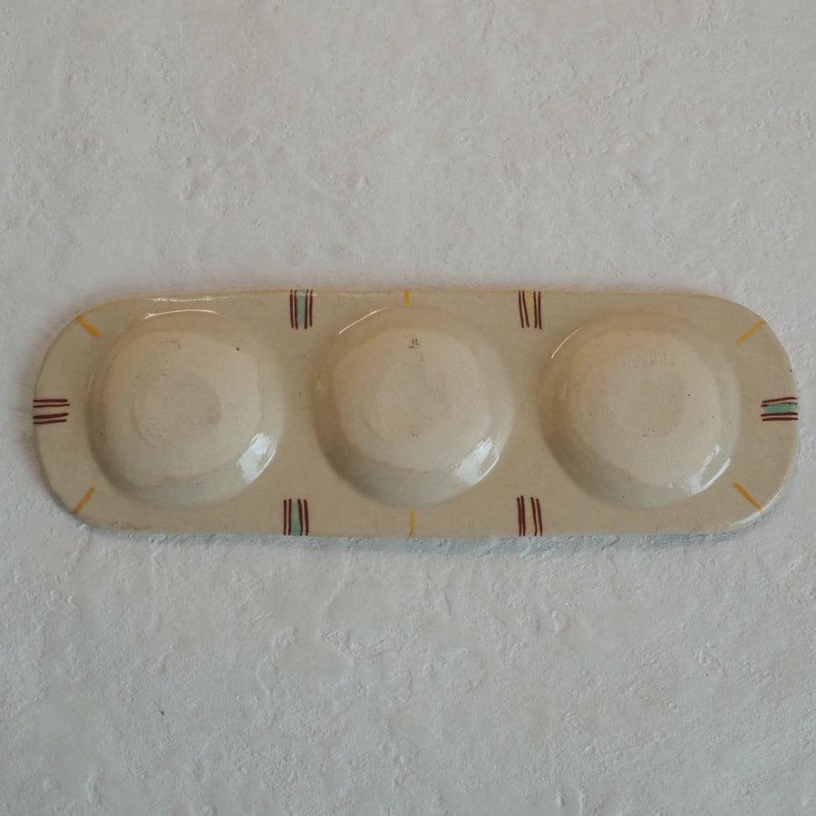 作家　加藤喜道　三彩皿　大　M