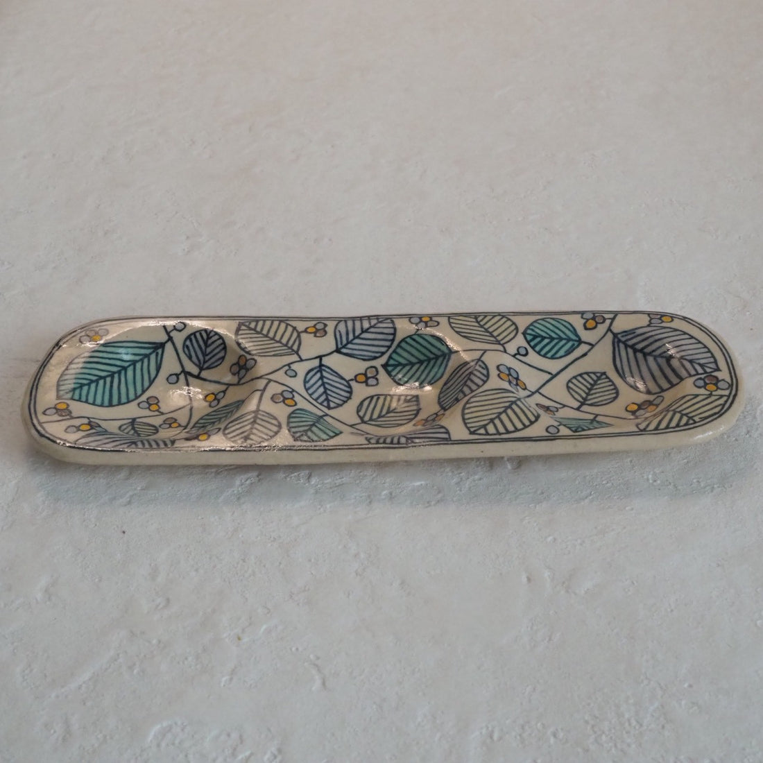 作家　加藤喜道　三彩皿　大　Ｎ