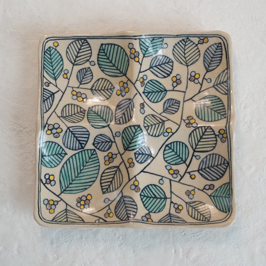 作家　加藤喜道　四彩皿　B 作家　加藤喜道 陶磁器作家もの