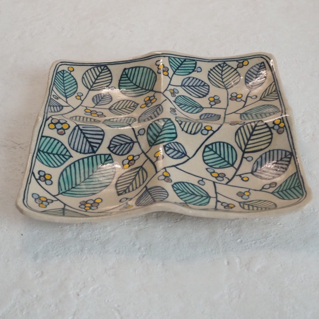 作家　加藤喜道　四彩皿　B 作家　加藤喜道 陶磁器作家もの