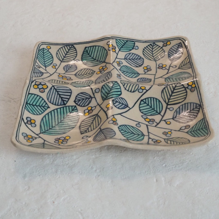 作家　加藤喜道　四彩皿　B 作家　加藤喜道 陶磁器作家もの