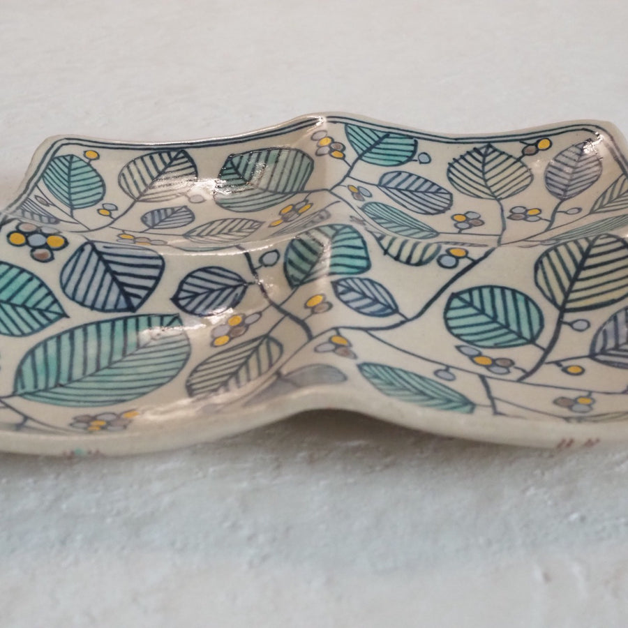 作家　加藤喜道　四彩皿　B 作家　加藤喜道 陶磁器作家もの