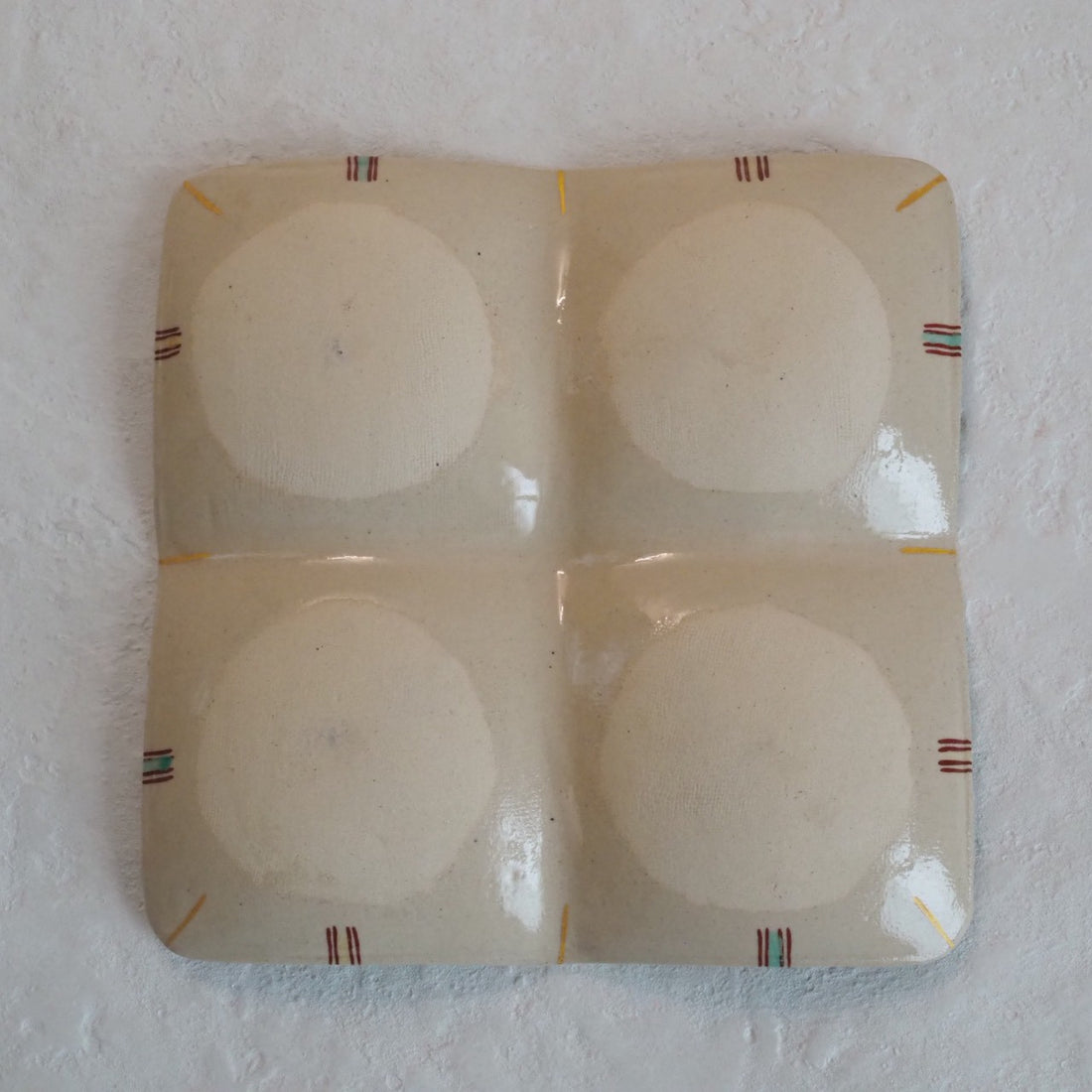 作家　加藤喜道　四彩皿　B 作家　加藤喜道 陶磁器作家もの