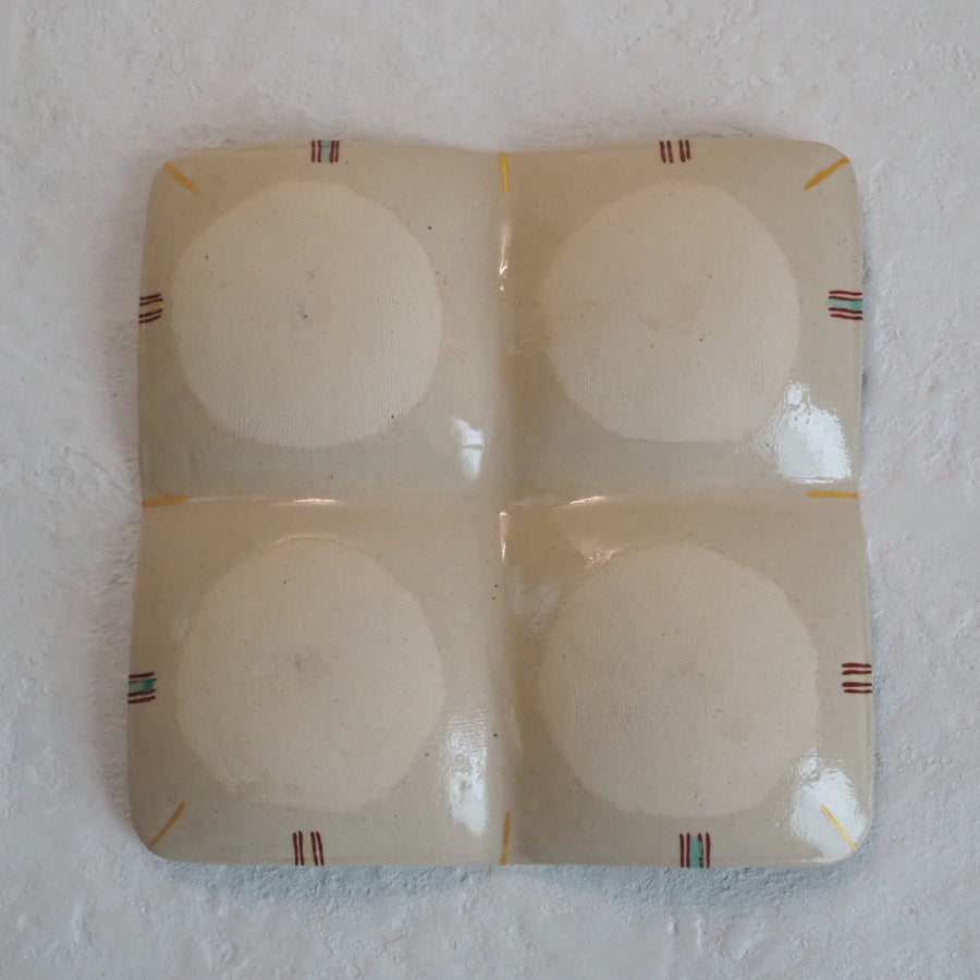 作家　加藤喜道　四彩皿　B 作家　加藤喜道 陶磁器作家もの