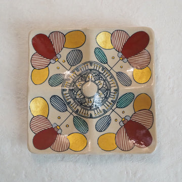 作家　加藤喜道　四彩皿　E