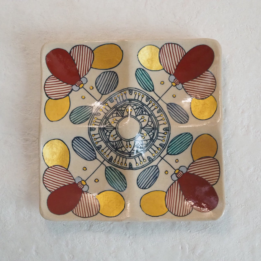 作家　加藤喜道　四彩皿　E