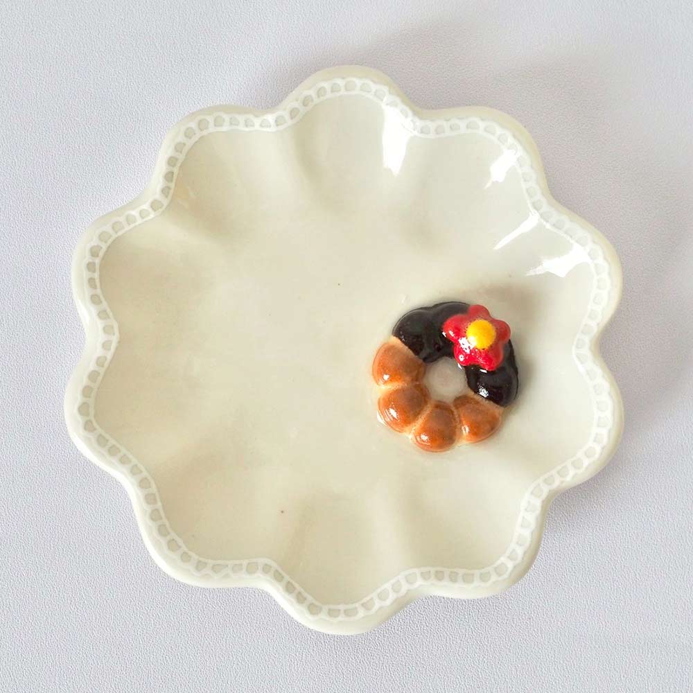 碧猫堂あお　sweetドーナツ　花小皿　A（ポンデ）