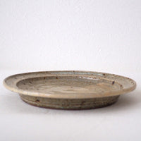 作家　中村哲雄　薄灰　リム平皿(20cm) 作家　中村哲雄 陶磁器作家もの