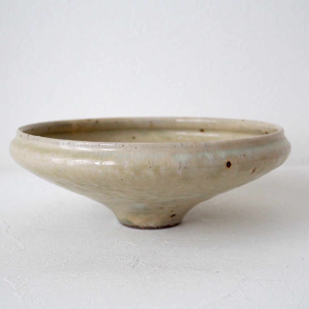 作家　中村哲雄　粉引　丸縁鉢（7寸）
