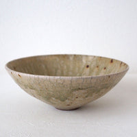 作家　中村哲雄　ヒビ緑釉　ボウル（6寸）