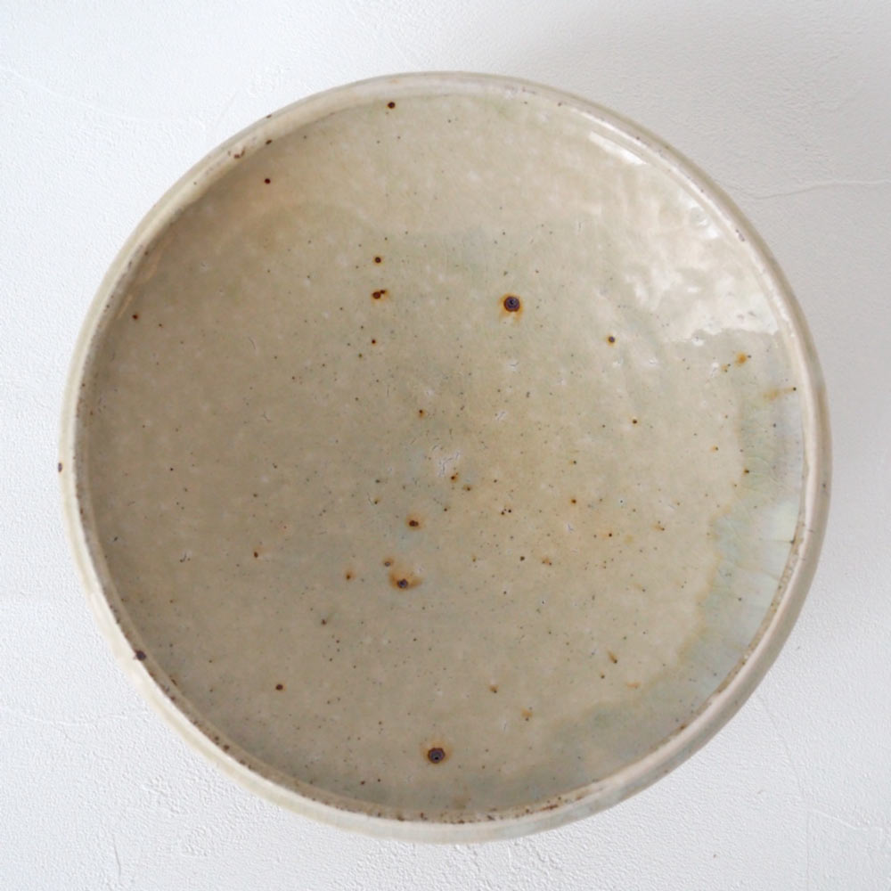 作家　中村哲雄　粉引　丸縁鉢（7寸）