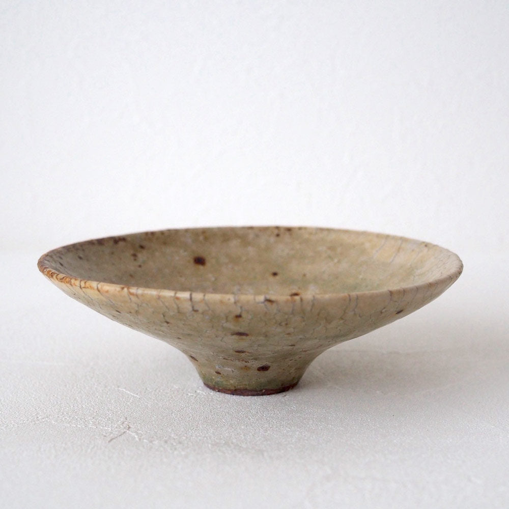 作家　中村哲雄　ヒビ灰釉　鉢（5寸）