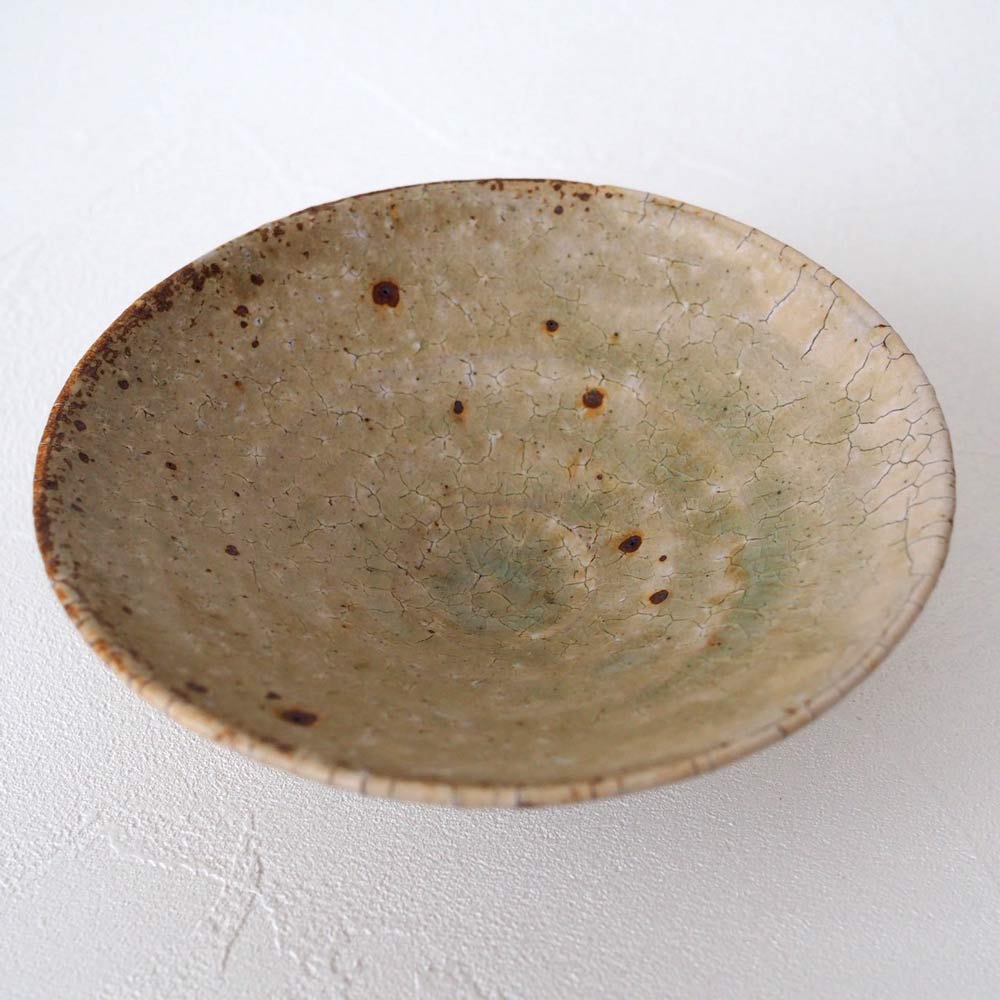 作家　中村哲雄　ヒビ灰釉　鉢（5寸）