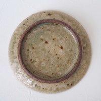 作家　中村哲雄　ヒビ緑釉　平皿（18cm）