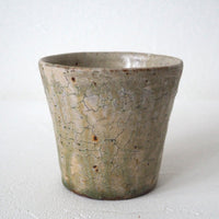作家　中村哲雄　ヒビ緑釉　フリーカップ 作家　中村哲雄 陶磁器作家もの