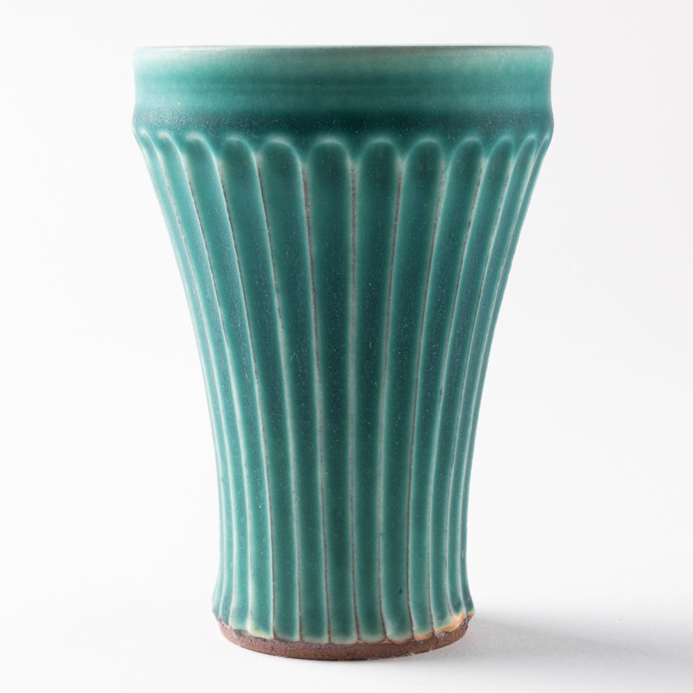 昇陽窯　碧　しのぎフリーカップ 丹波焼　昇陽窯 丹波焼